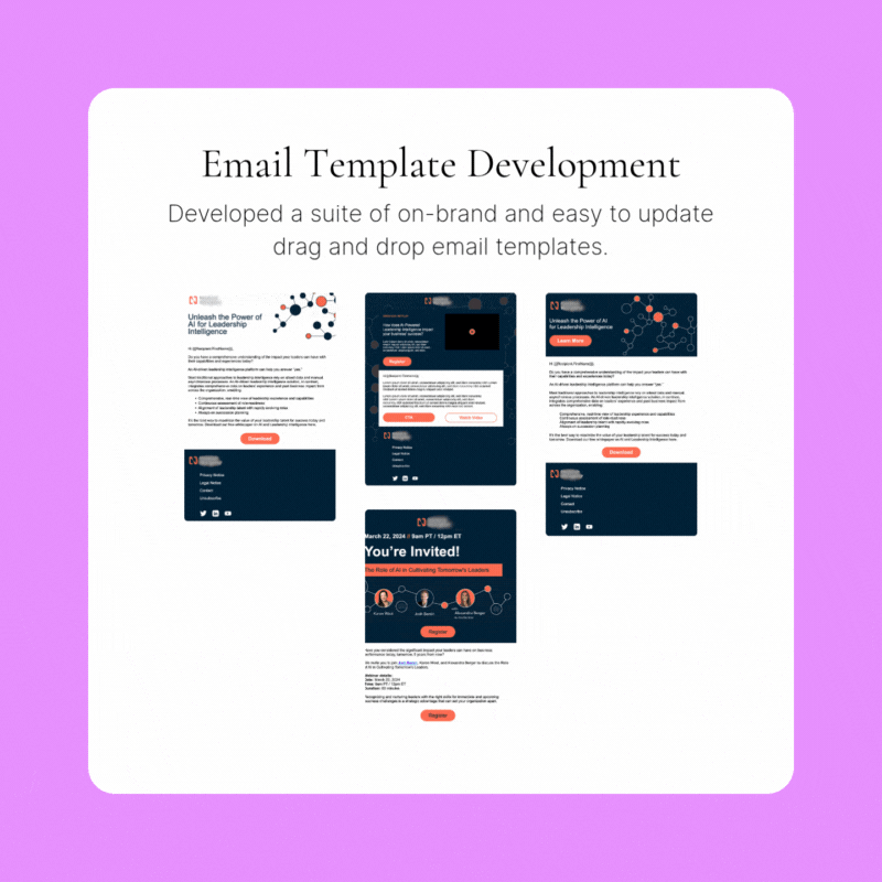 Pardot Email, Landing Page and Form Development